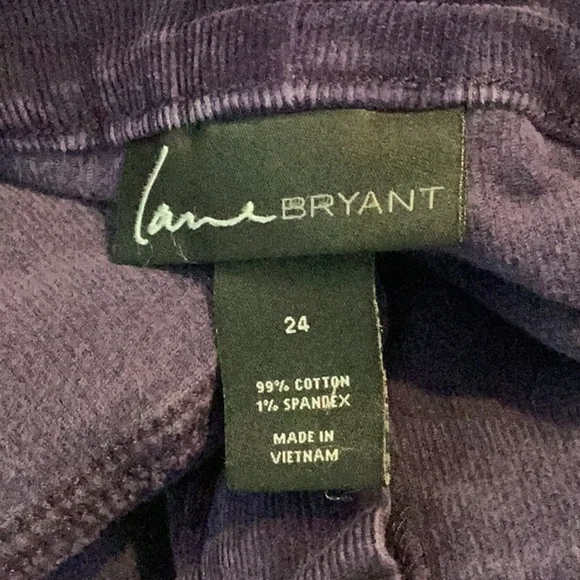 Lane Bryant Corduroy Pants Size 24 Dark Purple - Picture 3 of 3